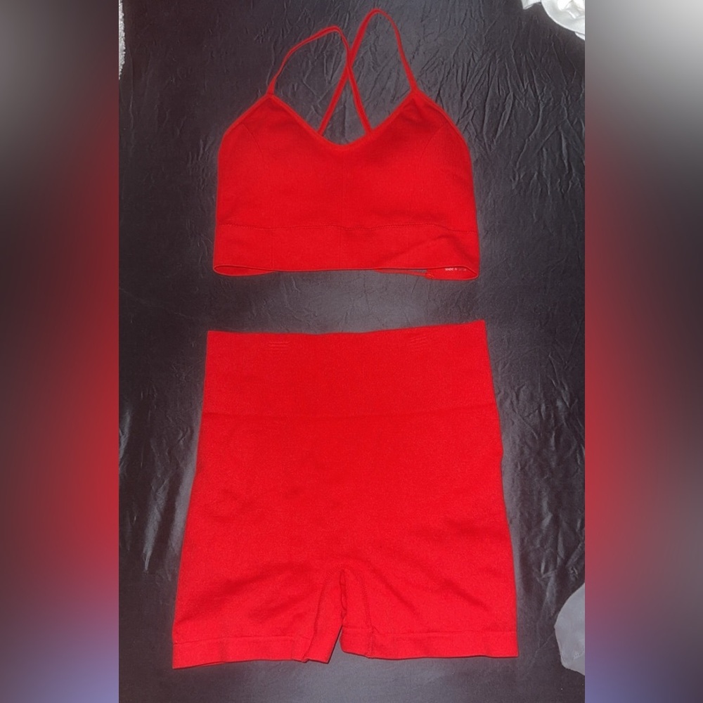 Red Two Piece Workout Set